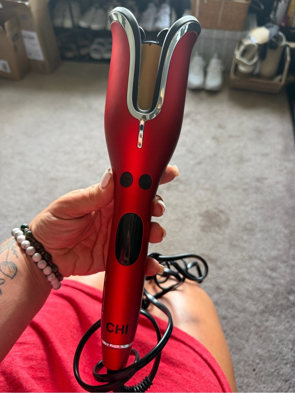 CHI Red Automatic Hair Curler